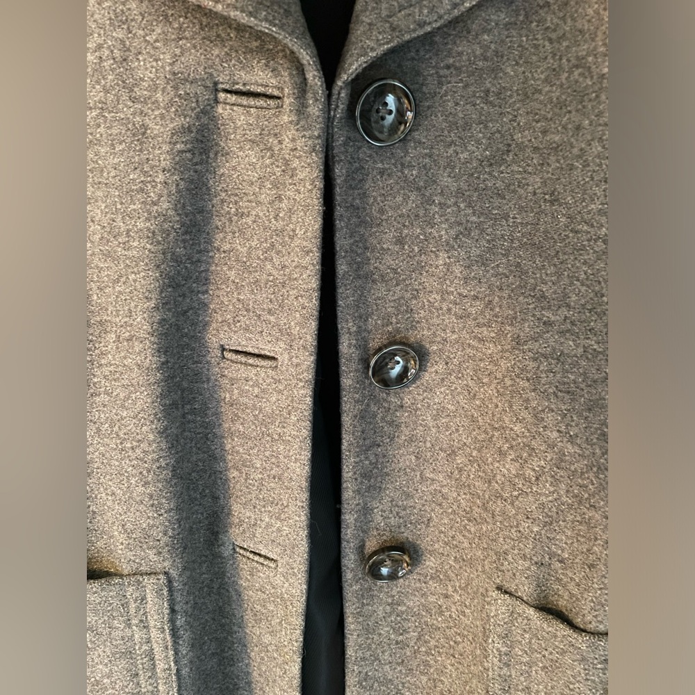 Grey Wool Button Down Jacket With Belt - image 2